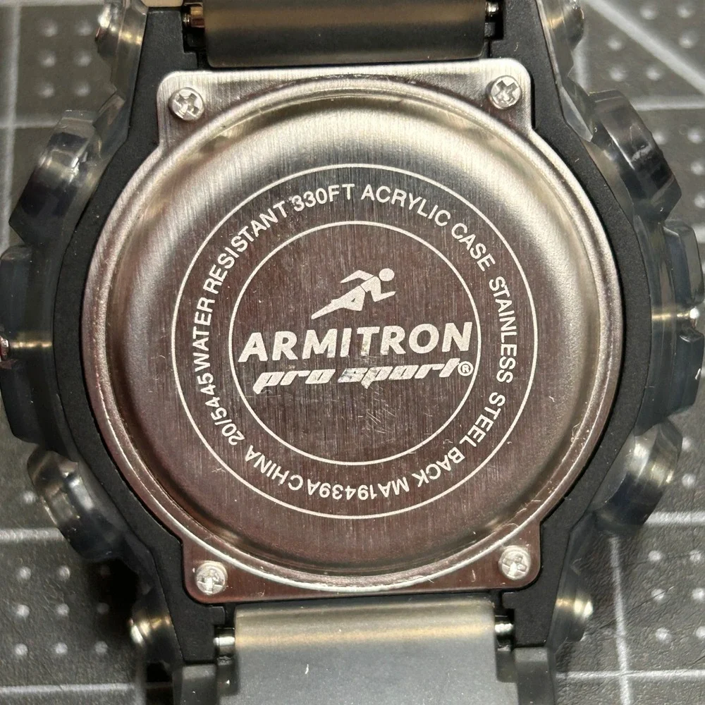 Armitron Pro Sport World Time Chronograph Digital‎ Analog Watch MA19439A